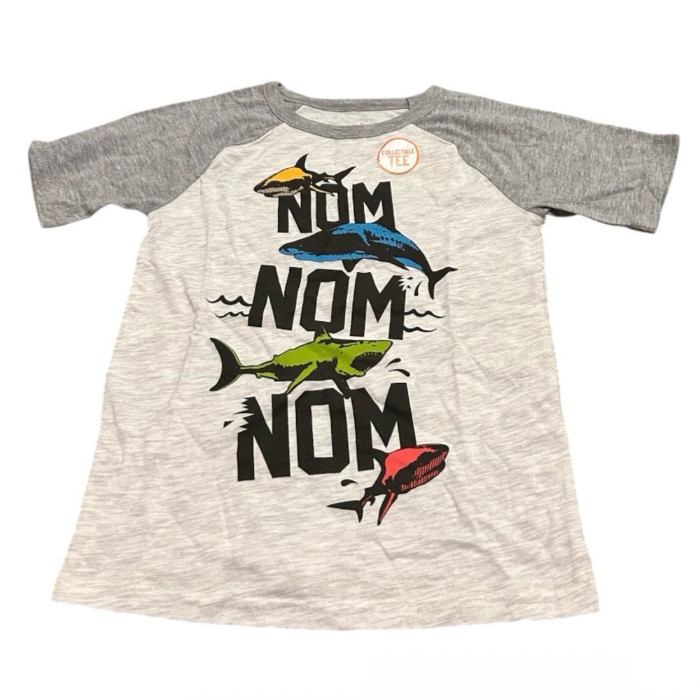 NEW Jumping Beans Boys Shark Graphic Tee Heather GraySize 6 Short Sleeve T-Shirt